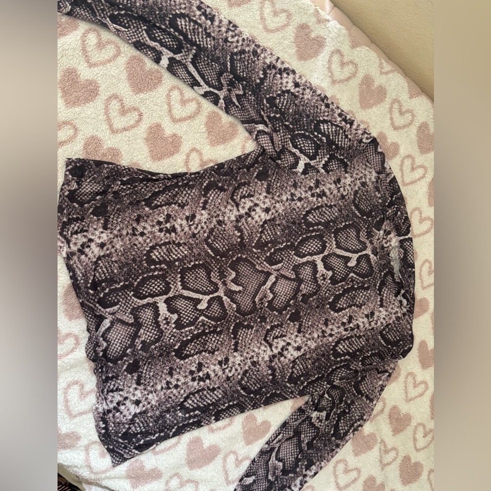 SHEIN Snake Print Mesh Top